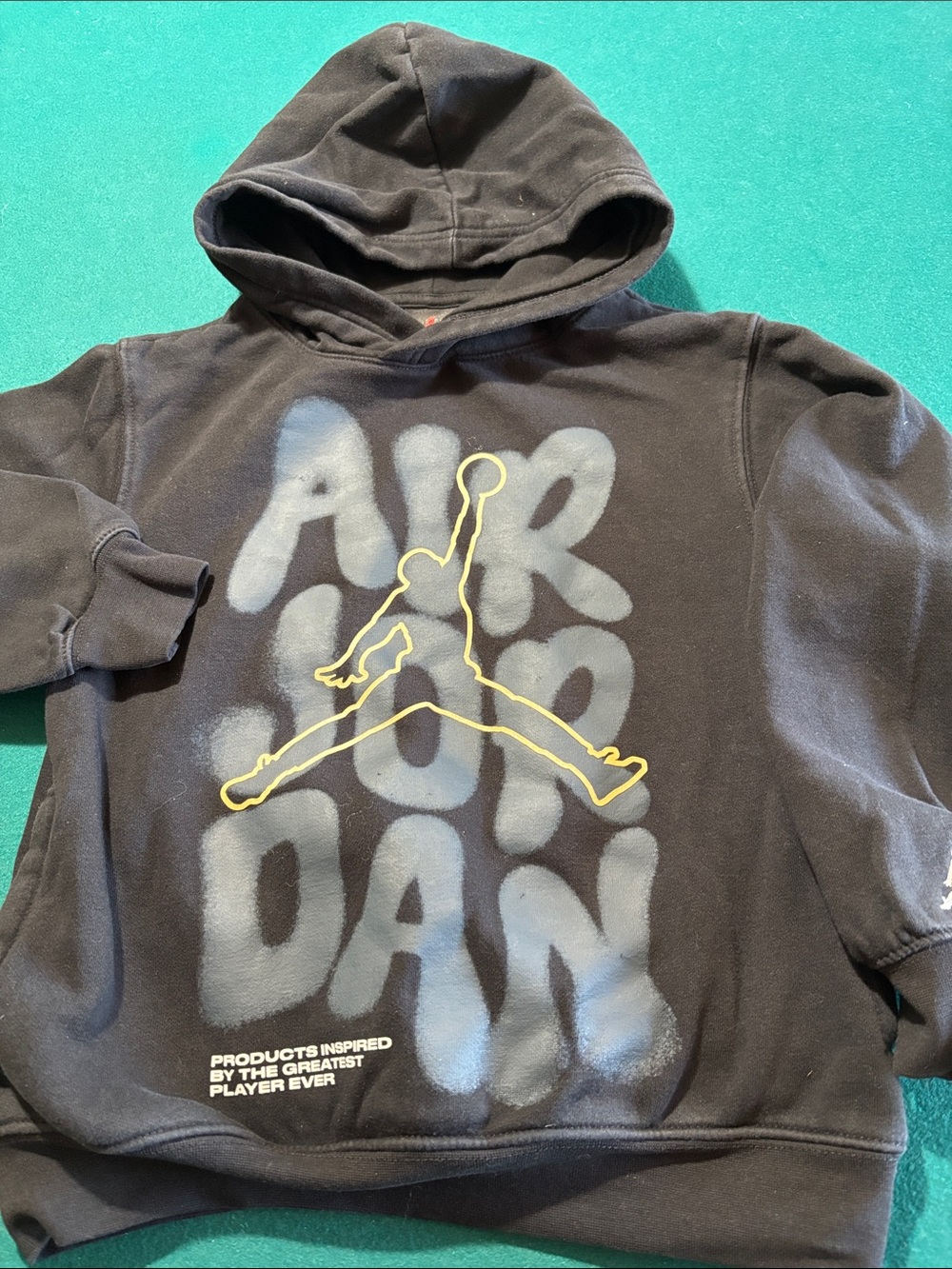 Jordan Rare Boy’s Black Hoodie with Yellow Jumpman , S (8-10yrs) $32